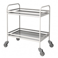 Столик процедурный передвижной с двумя полками из нержавеющей стали СПп-03-МСК, с бортиками