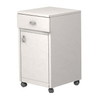 Тумба прикроватная разборная металлическая на мебельных колесах, с выдвижным ящиком