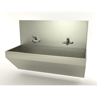 Мойка хирургическая двухместная с локтевым краном, смесителем